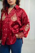 Regal Ruby Embroidery Shirt