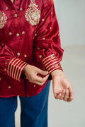 Regal Ruby Embroidery Shirt