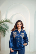 Blue Majesty Embroidery Shirt