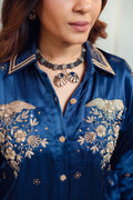 Blue Majesty Embroidery Shirt
