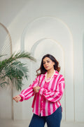Candy Pink Stripe Cotton Shirt