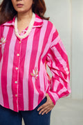 Candy Pink Stripe Cotton Shirt