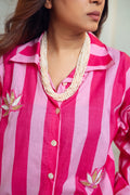 Candy Pink Stripe Cotton Shirt