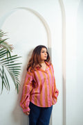 Sunset Pink Stripe Cotton Shirt