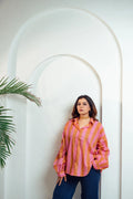 Sunset Pink Stripe Cotton Shirt