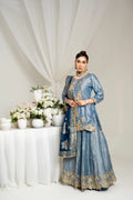 Sky Blue Embroidered Kurta Set with Dupatta