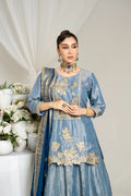 Sky Blue Embroidered Kurta Set with Dupatta