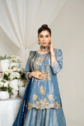 Sky Blue Embroidered Kurta Set with Dupatta