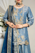 Sky Blue Embroidered Kurta Set with Dupatta