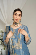 Sky Blue Embroidered Kurta Set with Dupatta