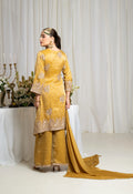 Meher Mustard Embroidered Kurta Set with Dupatta