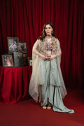 Sage Green Hand-Embellished Cape Set