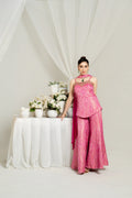 Blush Pink Brocade Kurta Set with Dupatta