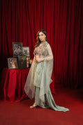 Sage Green Hand-Embellished Cape Set