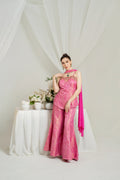 Blush Pink Brocade Kurta Set with Dupatta