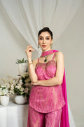 Blush Pink Brocade Kurta Set with Dupatta