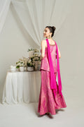 Blush Pink Brocade Kurta Set with Dupatta