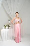 Blush Sequined Co-ord with Cape