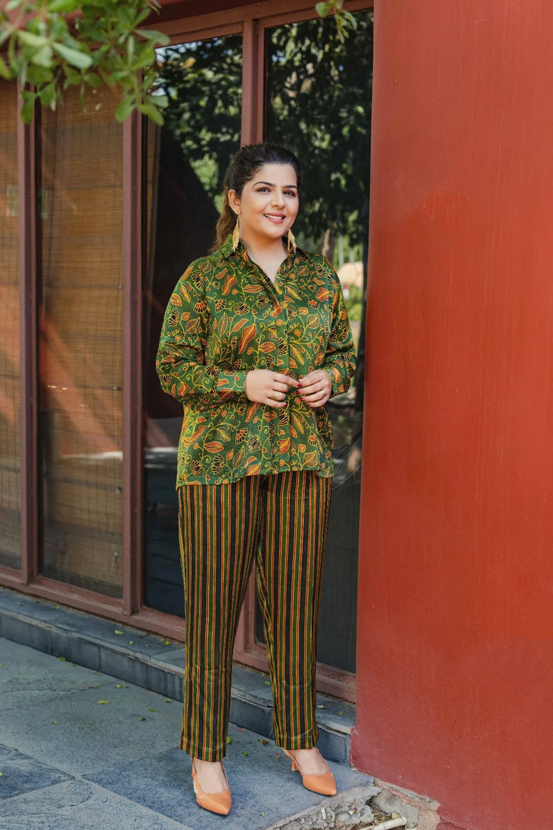Moss Green Shirt Co-ord Set