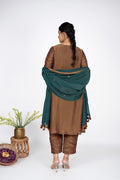 Zareen Bronze Kurta Set with Emerald Dupatta