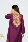 Burgundy Zari Panel Kurta Set