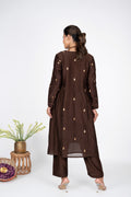 Saanjh Brown Kurta Set