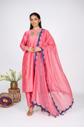 Rangrez pink Chanderi kurta set with Dupatta