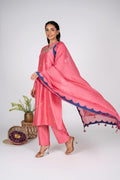 Rangrez pink Chanderi kurta set with Dupatta
