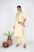 Zohra Ivory kurta Set with Stole