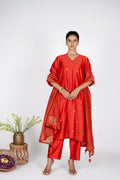 Vashti Orange Kurta Set with Dupatta