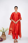 Vashti Orange Kurta Set with Dupatta