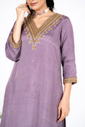 Kumud Lilac Silk Kurta set