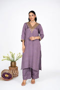 Kumud Lilac Silk Kurta set