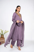 Kumud Lilac Silk Kurta Set With Duppata