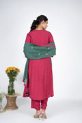 Shirin Pink Kurta set with Green dupatta