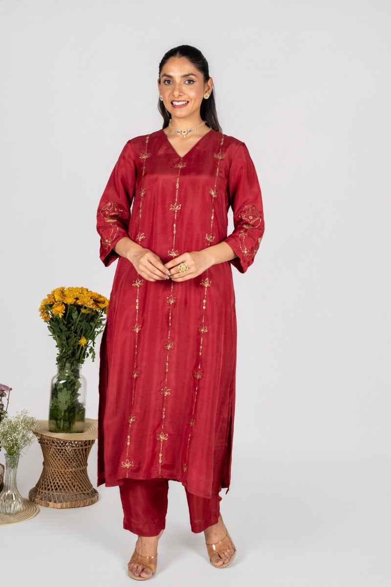 Rumi Red kurta set
