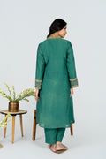 Panna Green Chanderi Kurta set with Dupatta