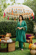 Panna Green Chanderi Kurta set with Dupatta
