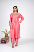 Rangrez pink Chanderi kurta set