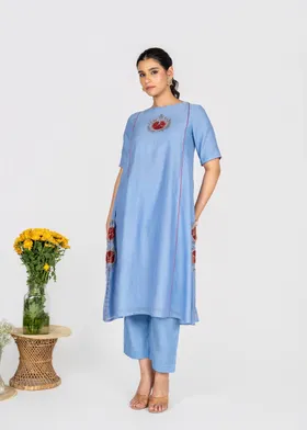 Blue Gulnaar kurta set