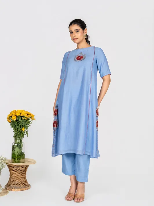 Blue Gulnaar kurta set