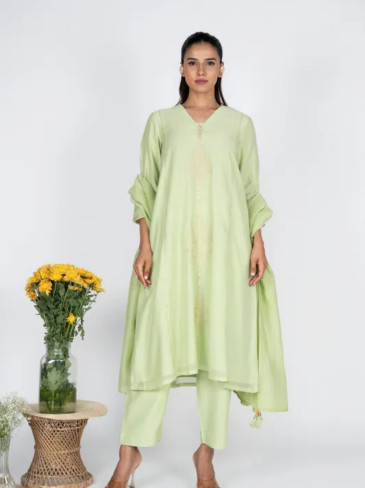 Svam Green Kurta Set with Dupatta