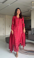 Rumi Red kurta set with Dupatta