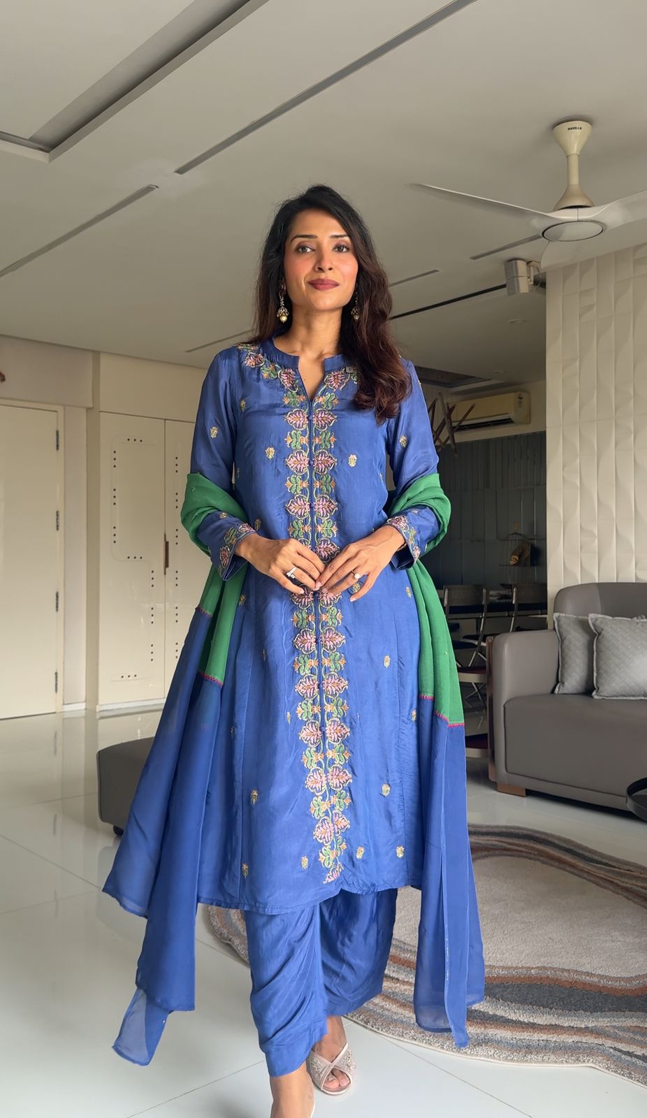 Salvia Purple Kurta set with Dupatta
