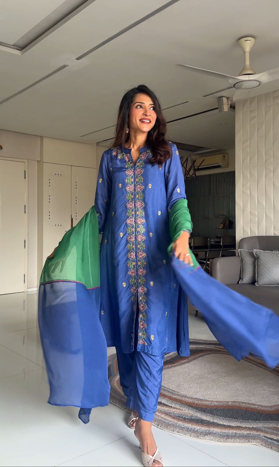 Salvia Purple Kurta set with Dupatta