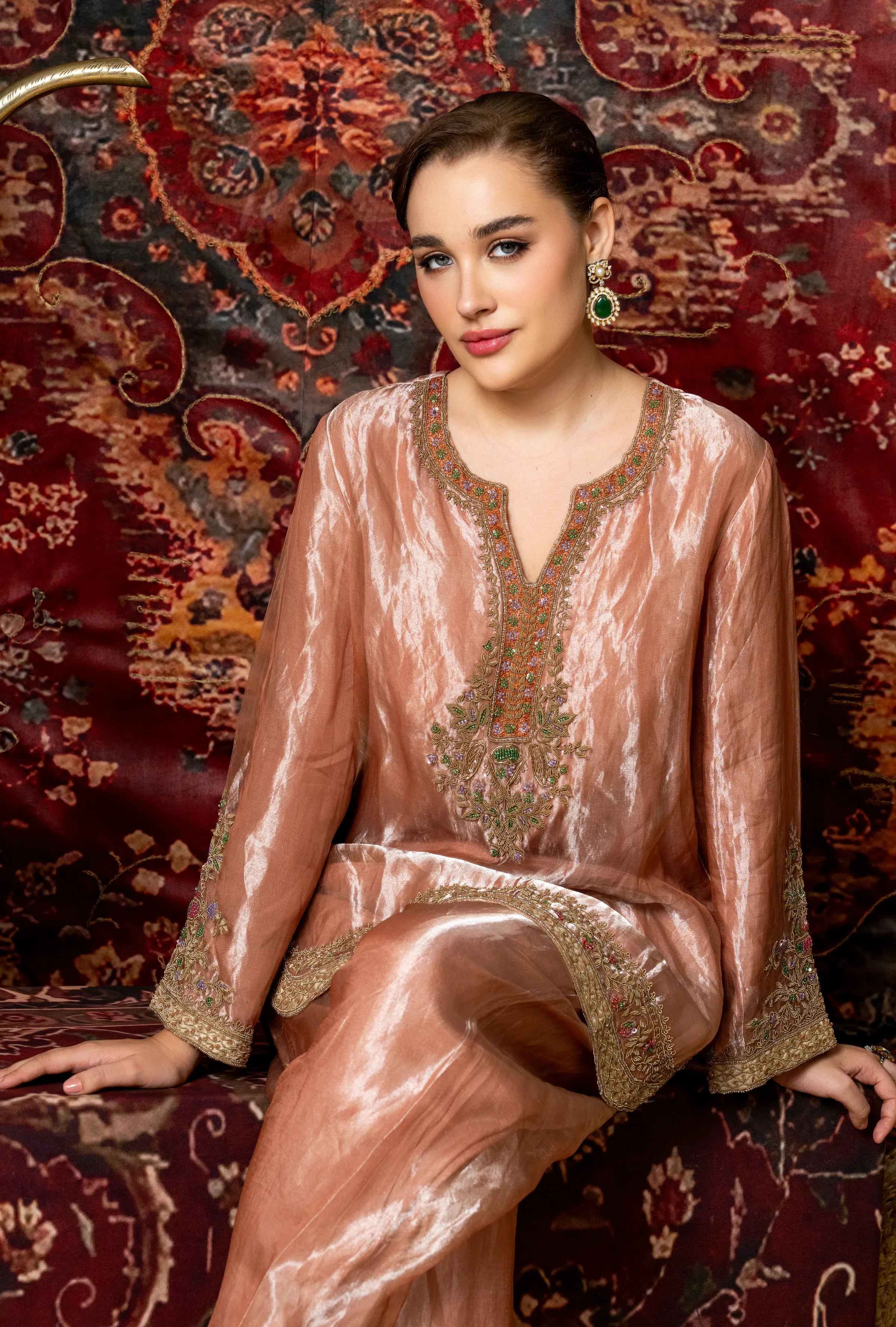 Rose Whisper Kurta Set with Dupatta