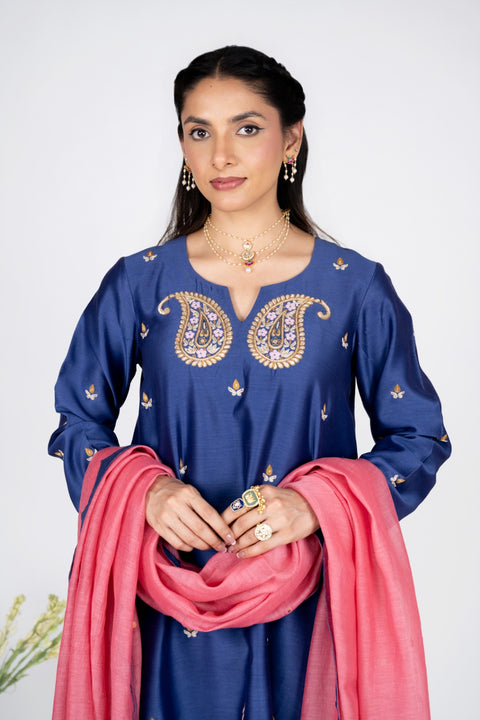 Eraya Blush Chanderi kurta set with Dupatta